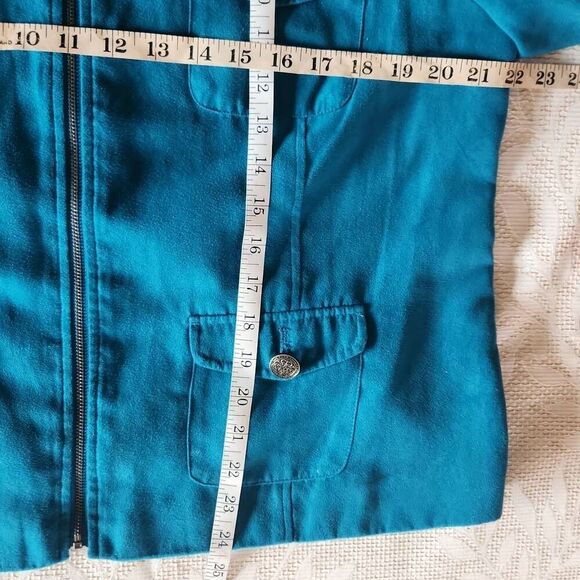 J9  Studio Works petite dressy turquois zip up utility Jacket - Picture 3 of 9